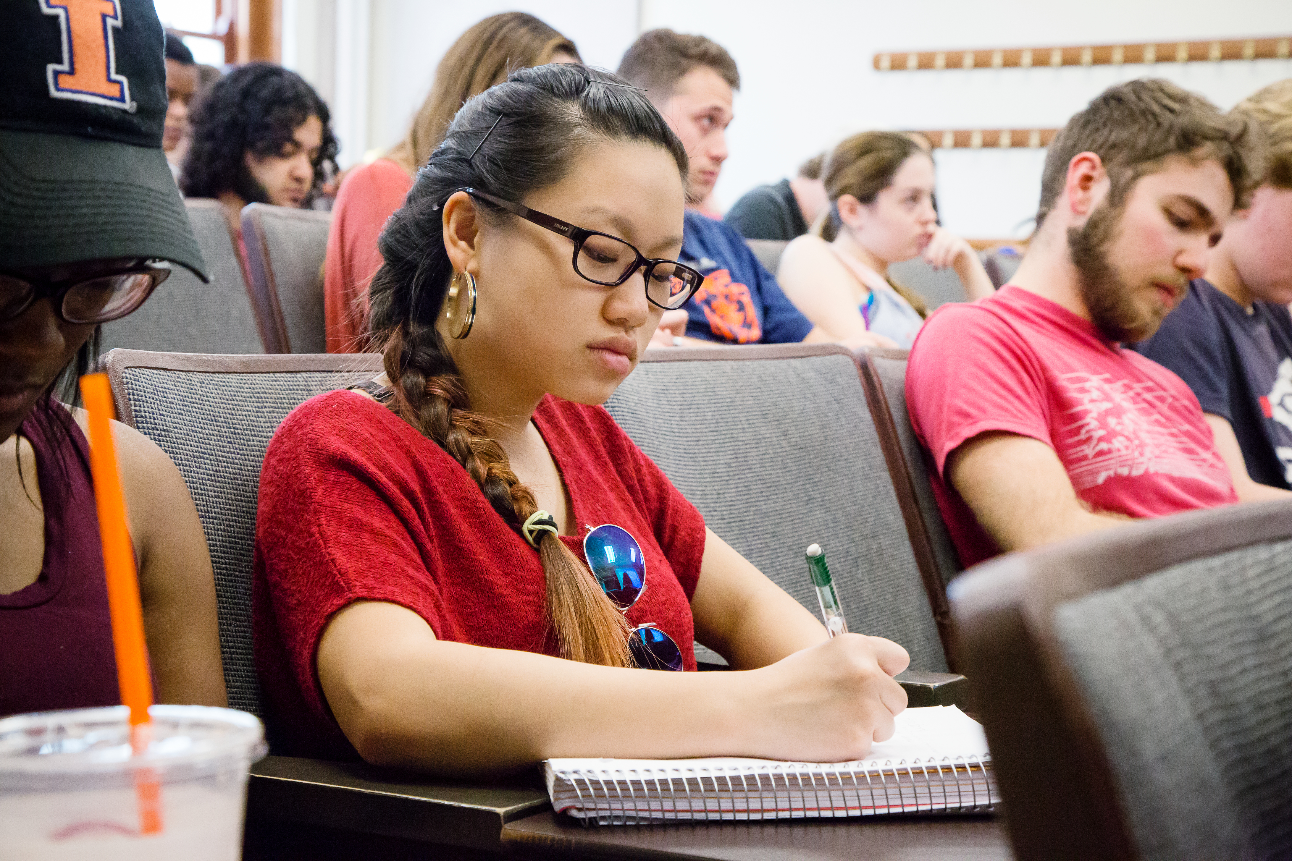 Students taking a test